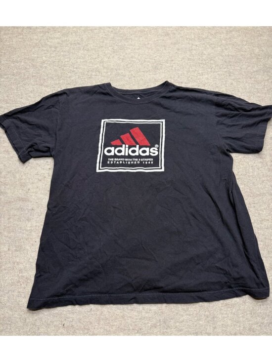 adidas Other - Adidas Black Three Stripe Logo Crewneck Short Sleeve Men's T-shirt XL